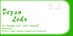 dezso lehr business card